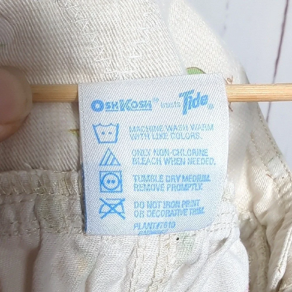 Vintage 90's OshKosh Apple Orchard Cherry‎ Daisy Baby Overalls 6-9 Months RARE